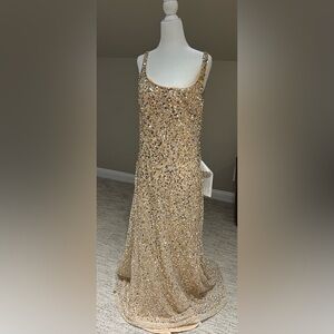 Mac Duggal Gold Sequin Prom Dress